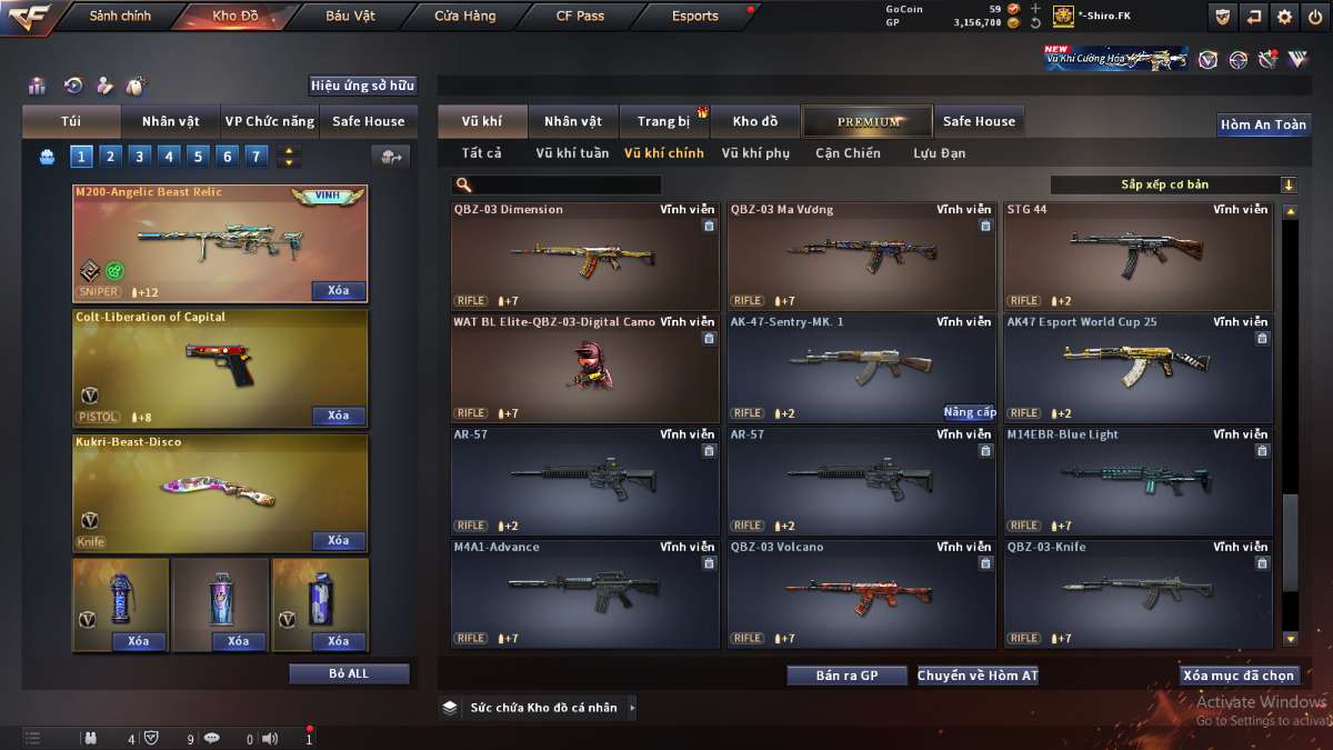 shop acc cf uy tin gia re